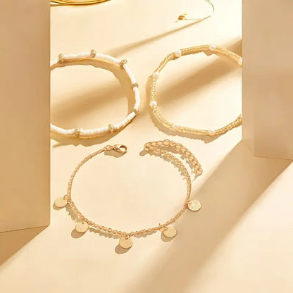 Coastal Charm 3-Piece Layered Anklet Set | Gold by Harrison & James - anklet product image 3
