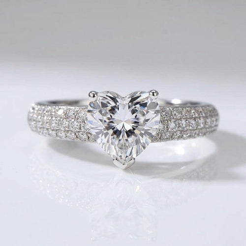 HEART DIAMOND SILVER PAVÉ RING by Harrison & James - ring product image 1