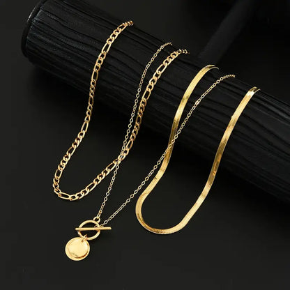 Savira Textured Coin Layered Necklace | Gold by Harrison & James - necklace product image 2