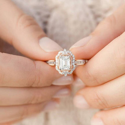 RECTANGLE DIAMOND HALO RING by Harrison & James - ring product image 5