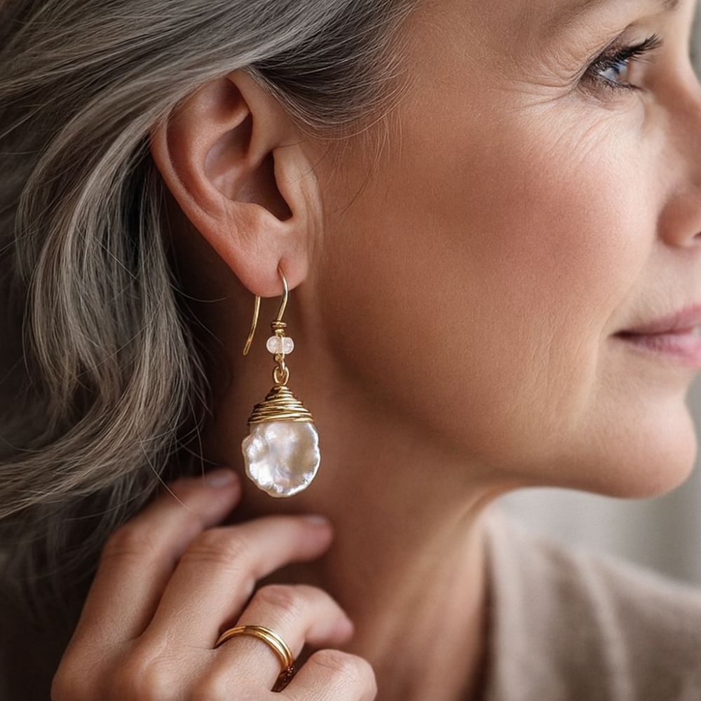 Vintage Barroque Pearl Drop Earrings by Harrison & James - earrings product image 2