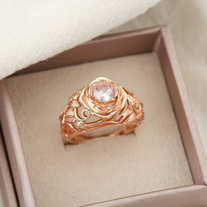 ZIRCONIA ROSE CARVED VINTAGE RING by Harrison & James - ring product image 3