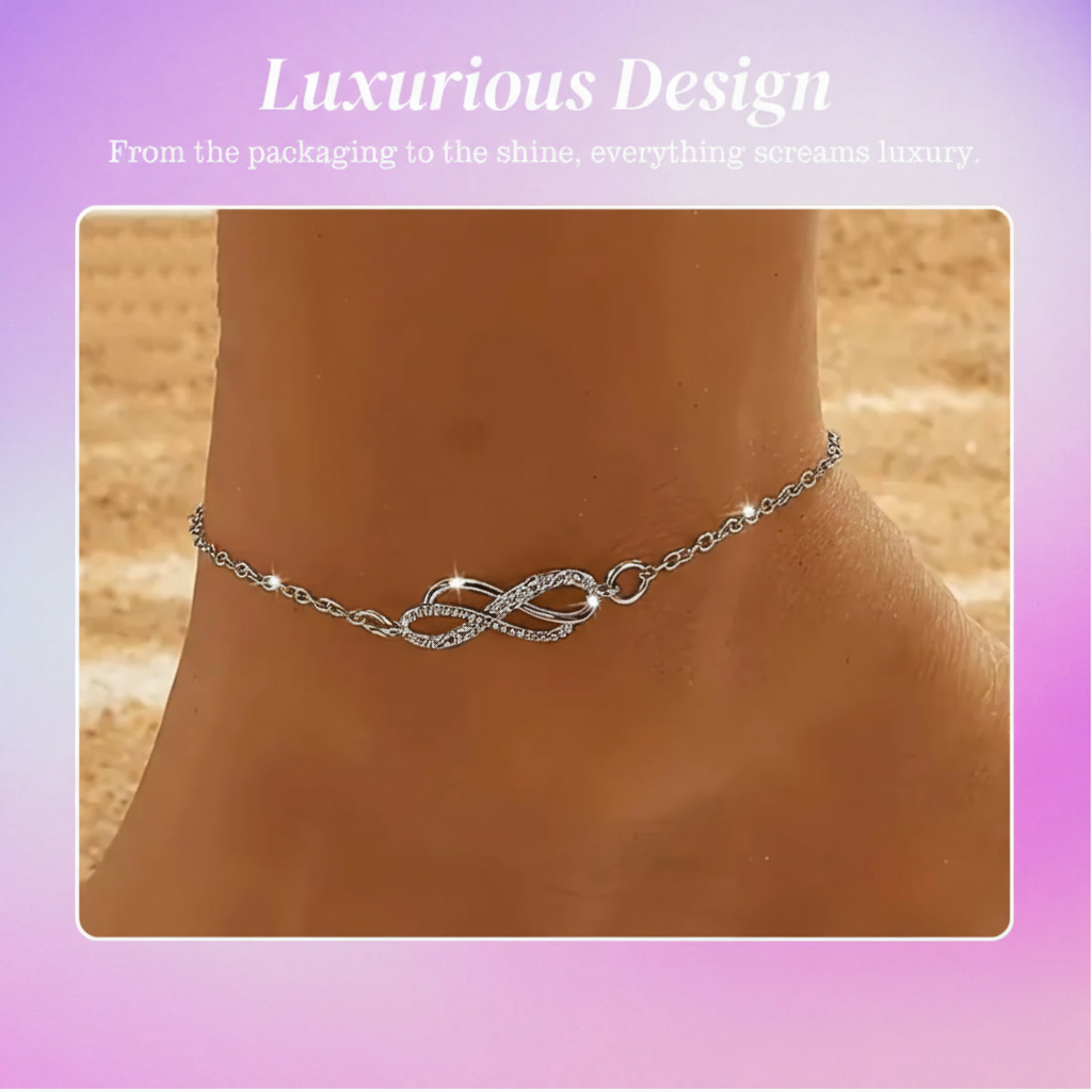 Dana | Delicate Charm Infinity | Silver Anklet by Harrison & James - anklet product image 2