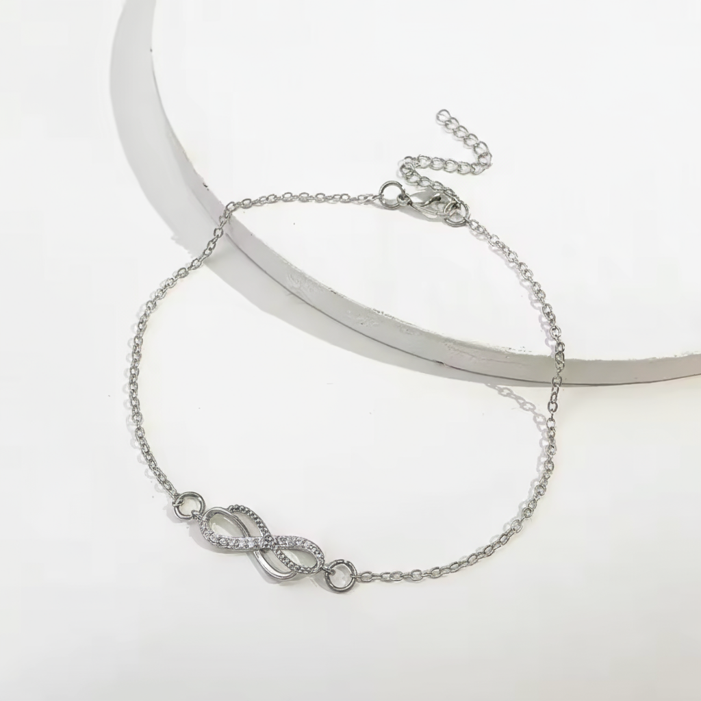 Dana | Delicate Charm Infinity | Silver Anklet by Harrison & James - anklet product image 3
