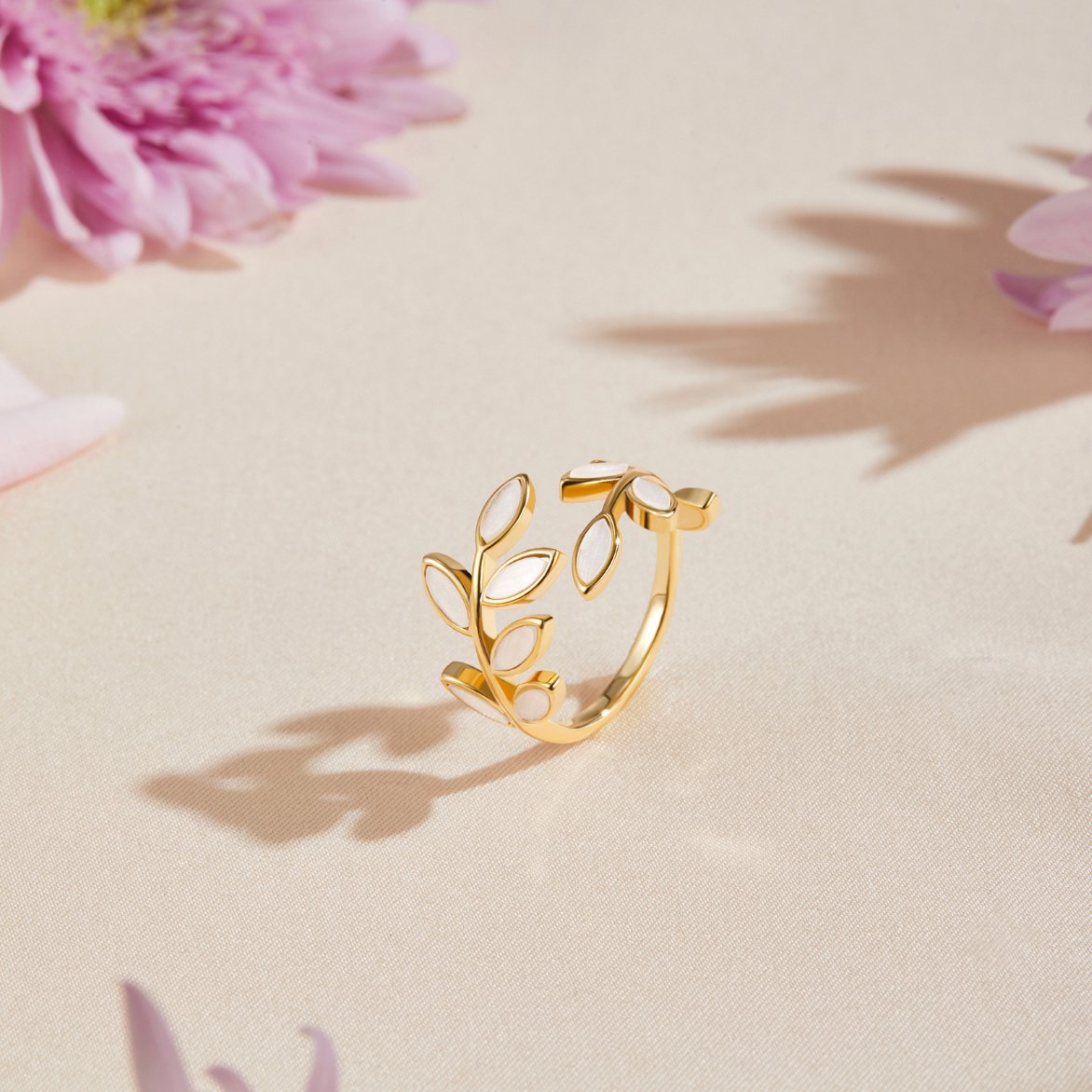 Gold Leaf Motif Ring by Harrison & James - ring product image 3
