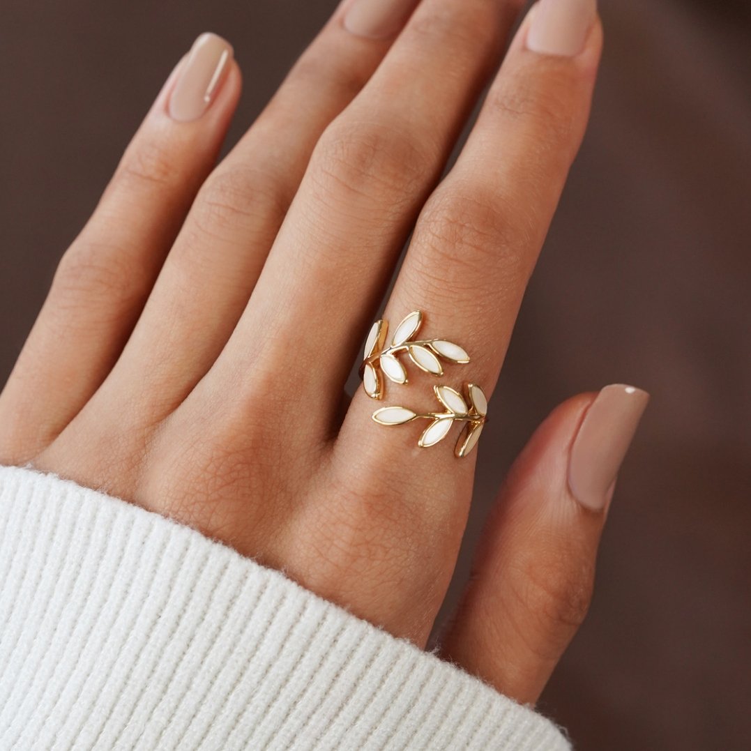 Gold Leaf Motif Ring by Harrison & James - ring product image 5