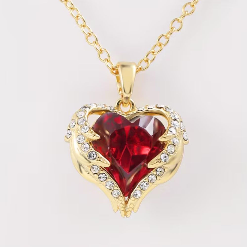 Angel Embrace Ruby Heart Necklace by Harrison & James - necklace product image 1