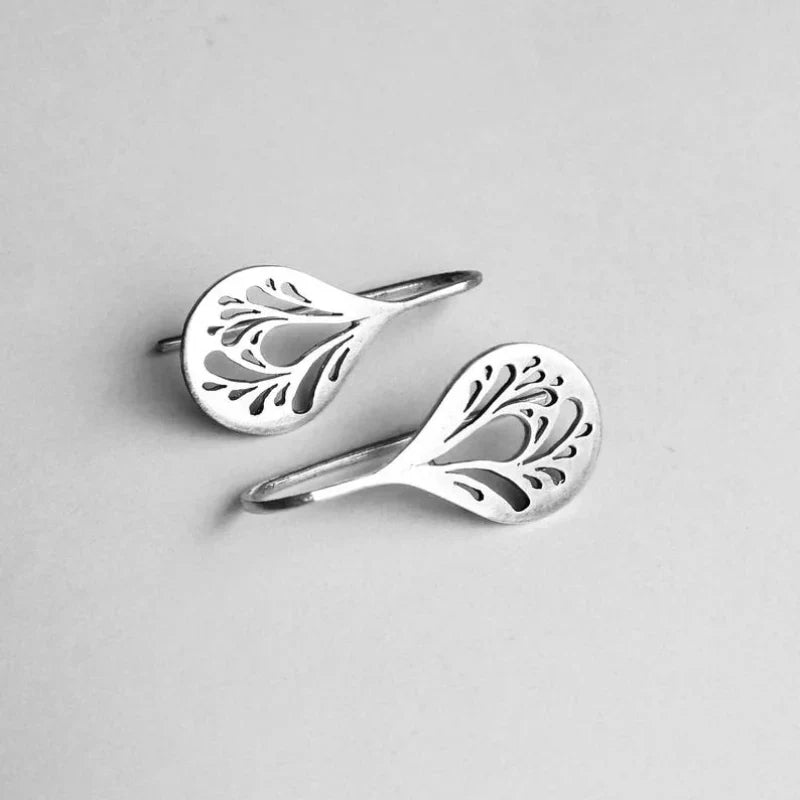 Antique Hollow Drop Earrings | White Gold by Harrison & James - earrings product image 1