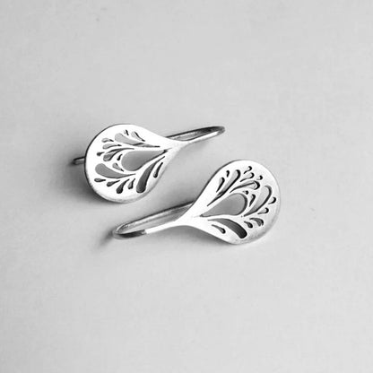 Antique Hollow Drop Earrings | White Gold by Harrison & James - earrings product image 1