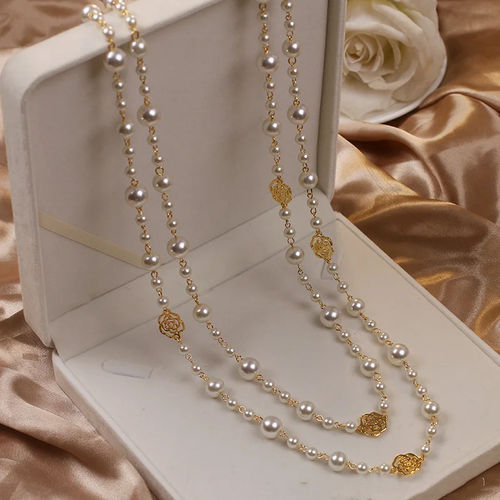 Elegant Gold Pearl Necklace by Harrison & James - necklace product image 1