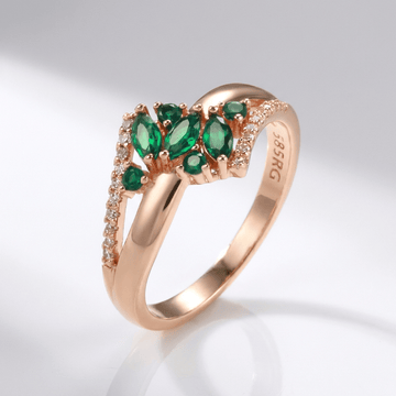 EMERALD FLOWER ROSE GOLD RING by Harrison & James - ring product image 1