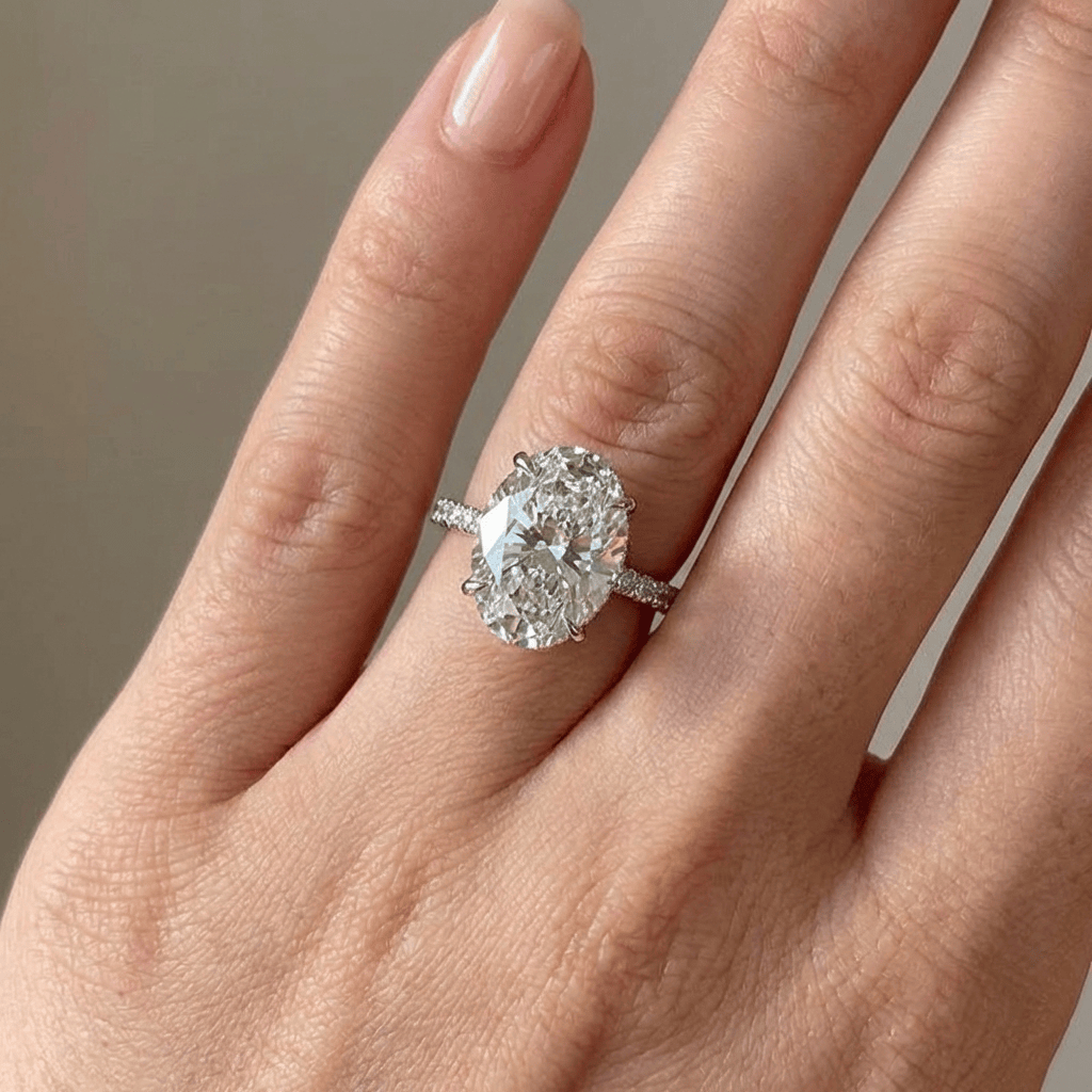 OVAL DIAMOND SILVER ELEGANT RING by Harrison & James - ring product image 2
