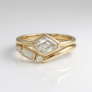 GEOMETRIC DIAMOND GOLD RING SET by Harrison & James - ring product image 1