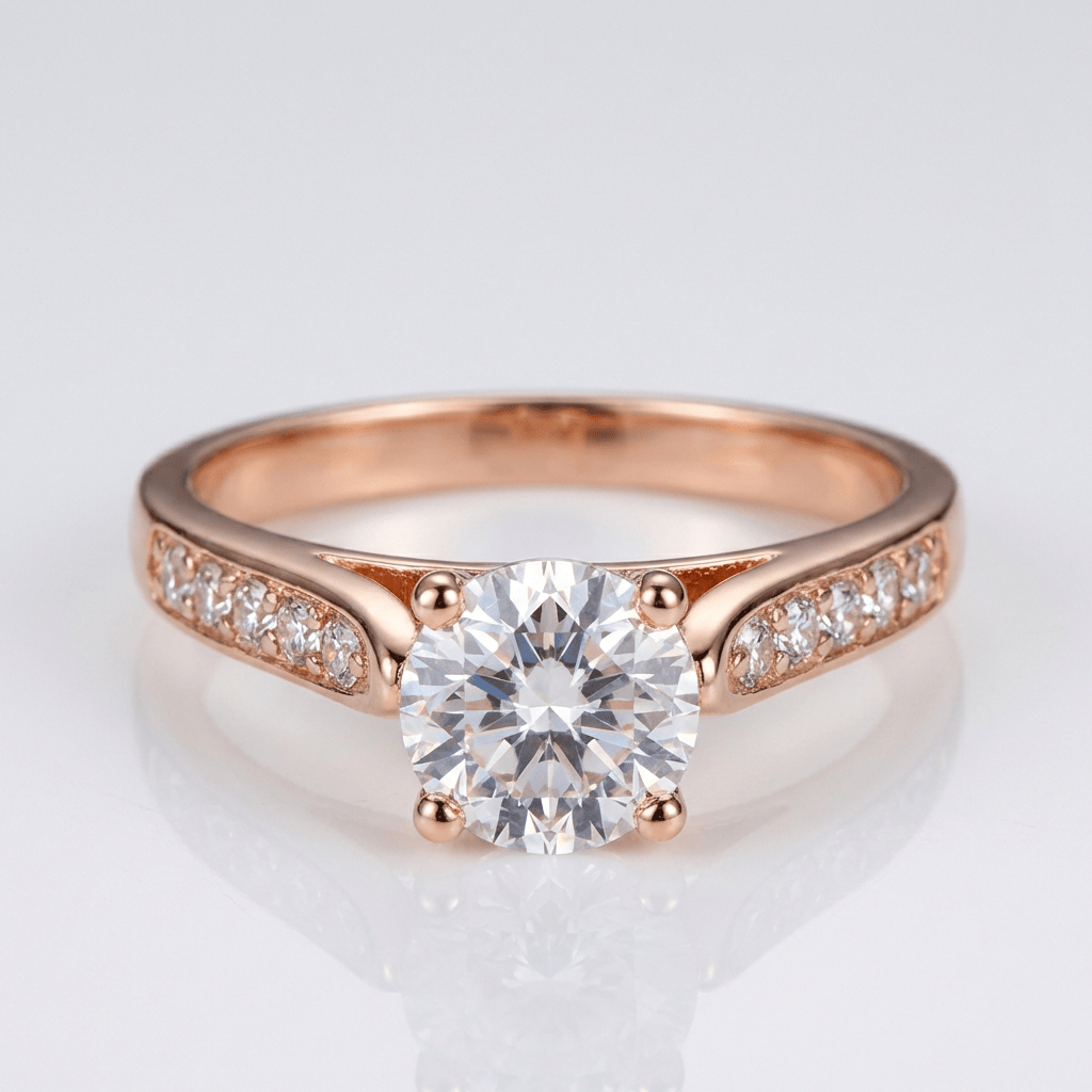 CLASSIC ROUND ZIRCONIA ROSE GOLD RING by Harrison & James - ring product image 1