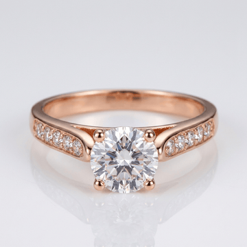 CLASSIC ROUND ZIRCONIA ROSE GOLD RING by Harrison & James - ring product image 1