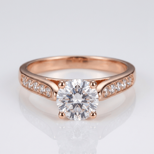 CLASSIC ROUND ZIRCONIA ROSE GOLD RING by Harrison & James - ring product image 1