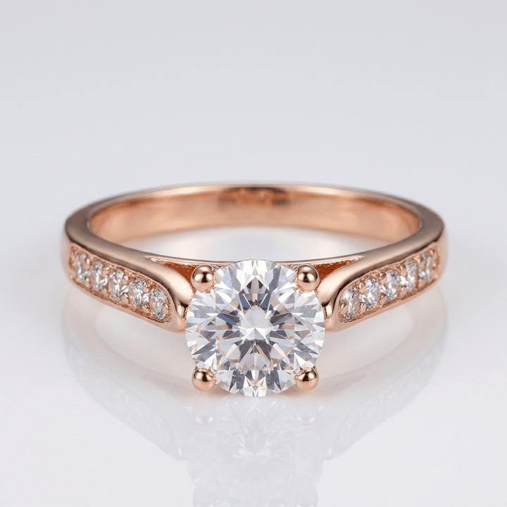 CLASSIC ROUND ZIRCONIA ROSE GOLD RING by Harrison & James - ring product image 1