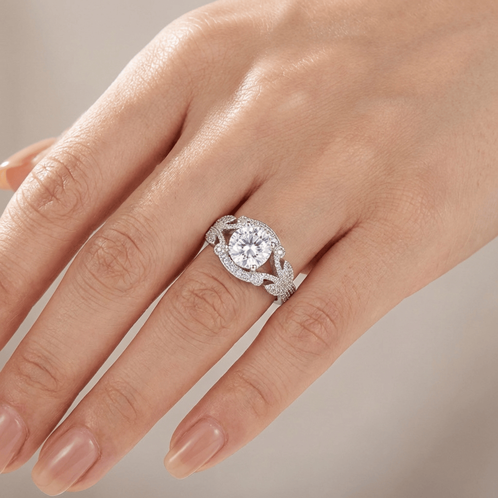 VINTAGE ZIRCONIA SILVER BRAIDED RING by Harrison & James - ring product image 2