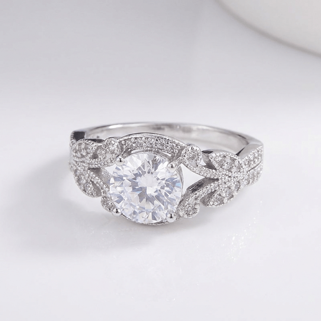 VINTAGE ZIRCONIA SILVER BRAIDED RING by Harrison & James - ring product image 1