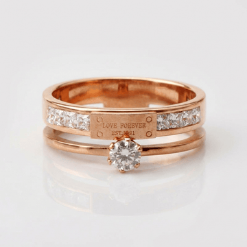 LOVE FOREVER ROSE GOLD DOUBLE BAND RING by Harrison & James - ring product image 1