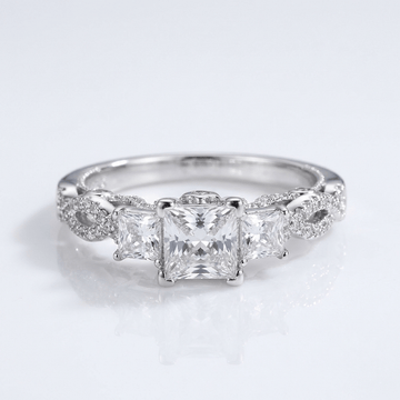 THREE STONE ZIRCONIA SILVER TWIST RING by Harrison & James - ring product image 1