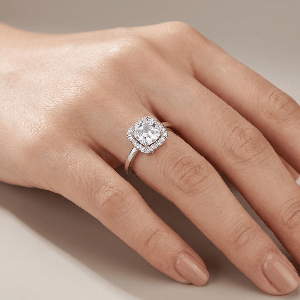 ZIRCONIA SILVER HALO RING by Harrison & James - ring product image 2