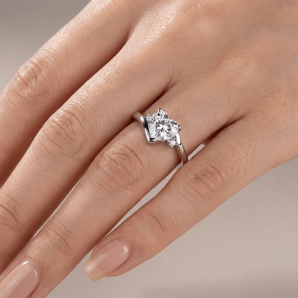 HEART ZIRCONIA SILVER BYPASS RING by Harrison & James - ring product image 2