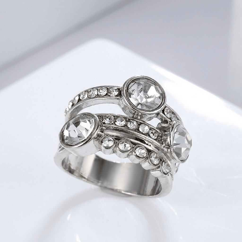 SILVER TWIN SPARKLE RING by Harrison & James - ring product image 1