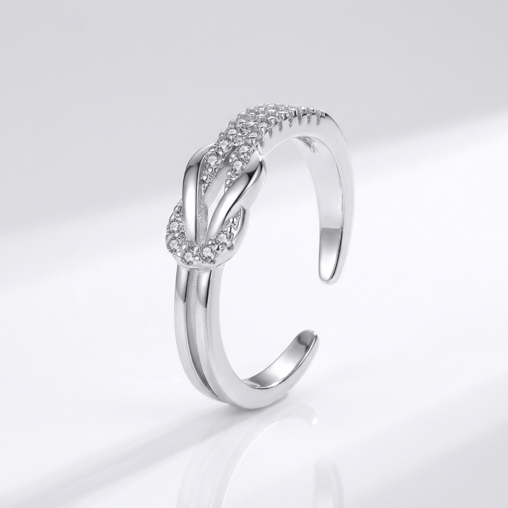 SILVER ZIRCONIA WRAP RING - (ADJUSTABLE) by Harrison & James - ring product image 1