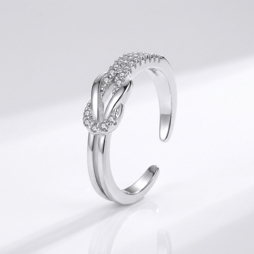 SILVER ZIRCONIA WRAP RING - (ADJUSTABLE) by Harrison & James - ring product image 1