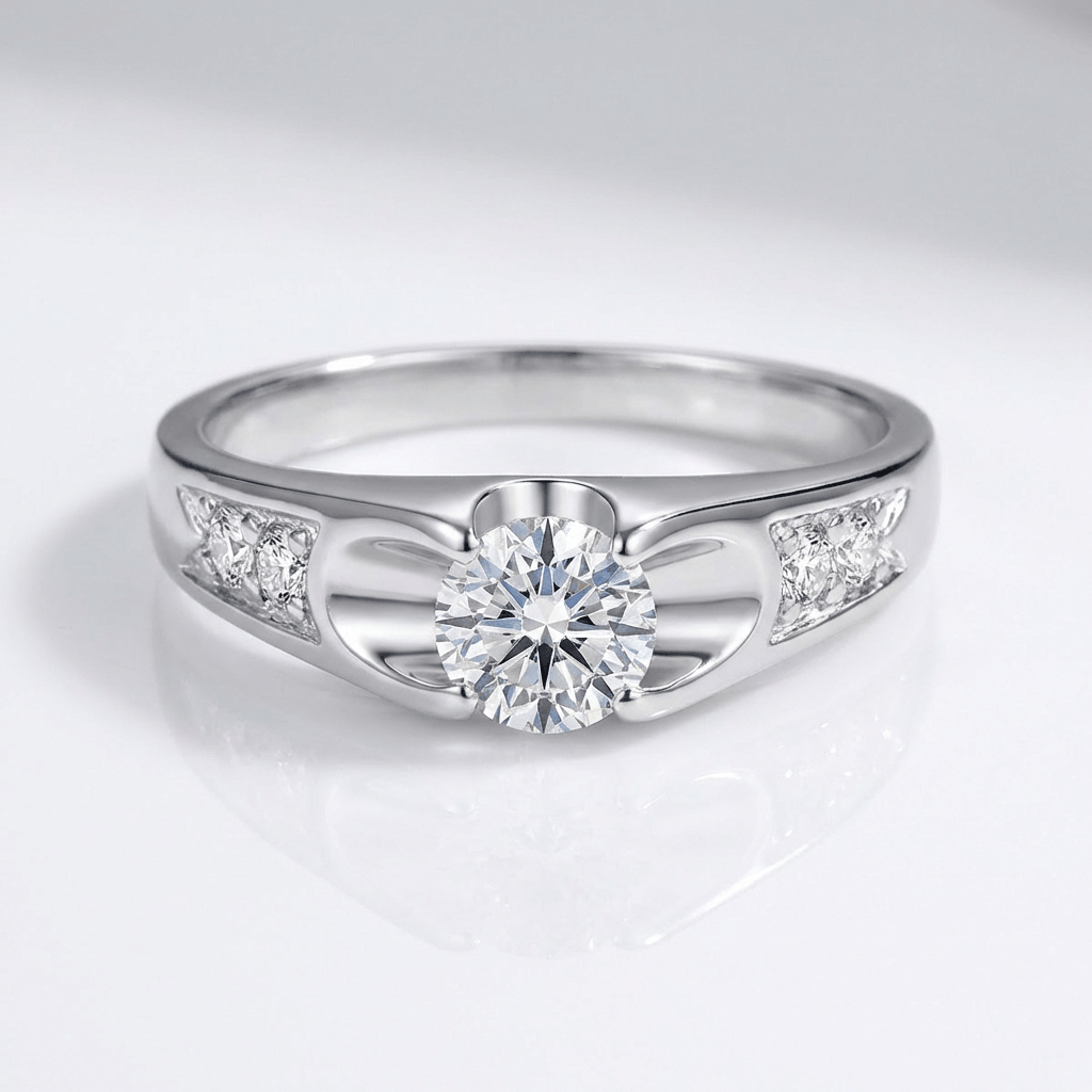 CLASSIC ROSE GOLD ZIRCONIA SOLITAIRE RING by Harrison & James - ring product image 3