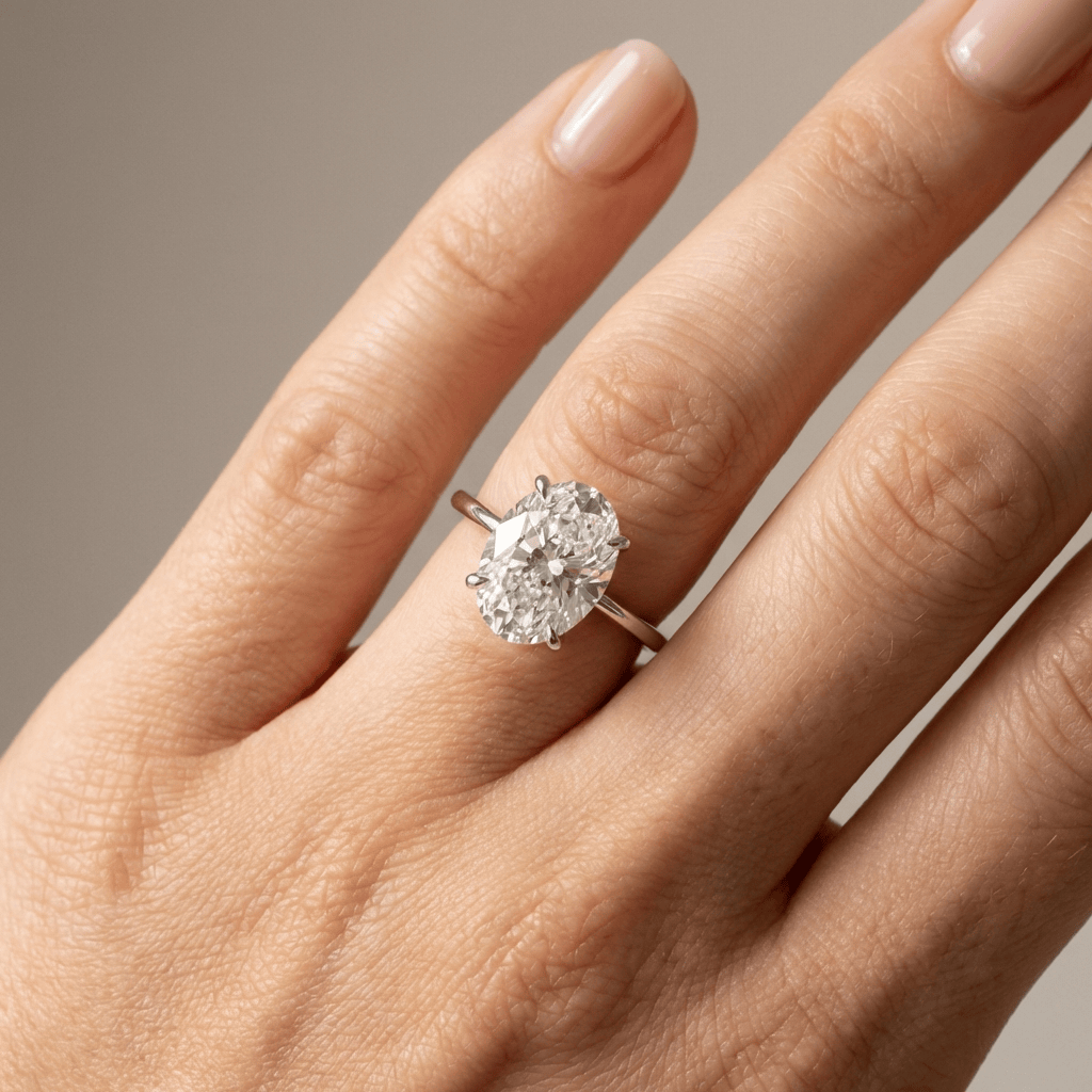 OVAL DIAMOND SOLITAIRE RING by Harrison & James - ring product image 4