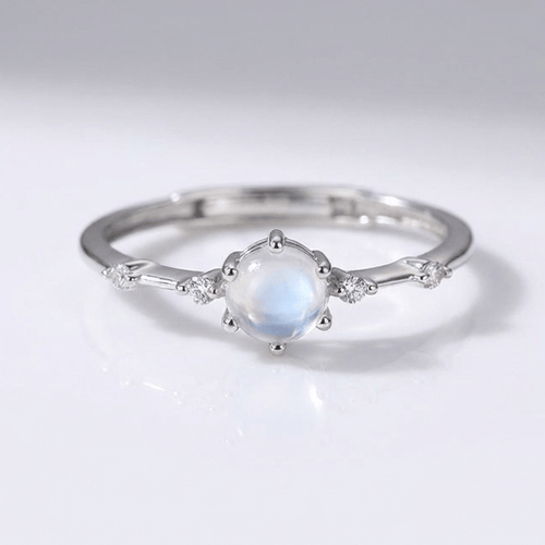 SILVER MOONSTONE VINTAGE RING - (ADJUSTABLE) by Harrison & James - ring product image 1