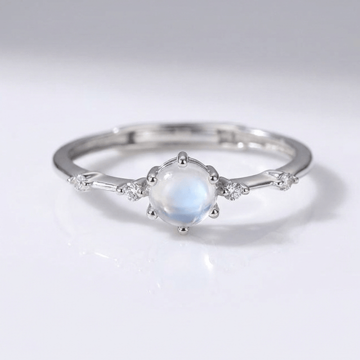 SILVER MOONSTONE VINTAGE RING - (ADJUSTABLE) by Harrison & James - ring product image 1