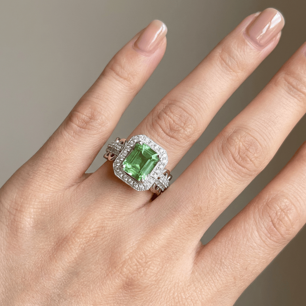 EMERALD HALO RING by Harrison & James - ring product image 2
