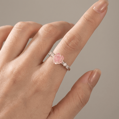 SILVER ROSE DIAMOND RING - (ADJUSTABLE) by Harrison & James - ring product image 6