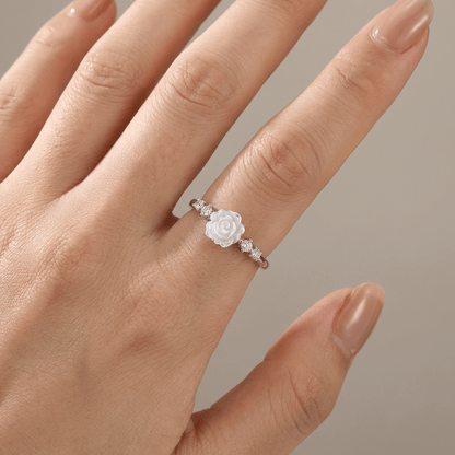 SILVER ROSE DIAMOND RING - (ADJUSTABLE) by Harrison & James - ring product image 2