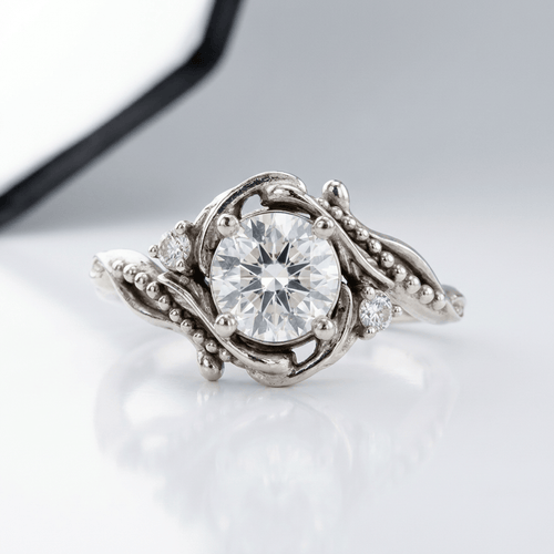 SILVER DIAMOND ORNATE VINTAGE RING by Harrison & James - ring product image 1