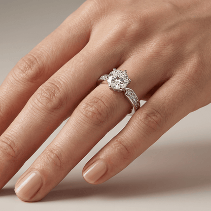 ROSE GOLD ROUND DIAMOND PAVE RING - (ADJUSTABLE) by Harrison & James - ring product image 4