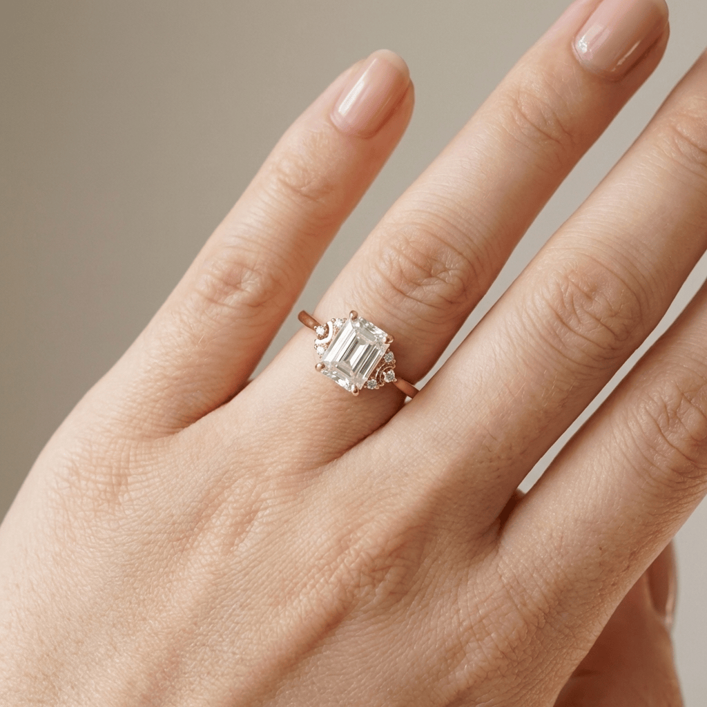 SILVER BAGUETTE DIAMOND RING by Harrison & James - ring product image 2