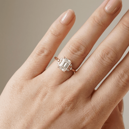 SILVER BAGUETTE DIAMOND RING by Harrison & James - ring product image 2