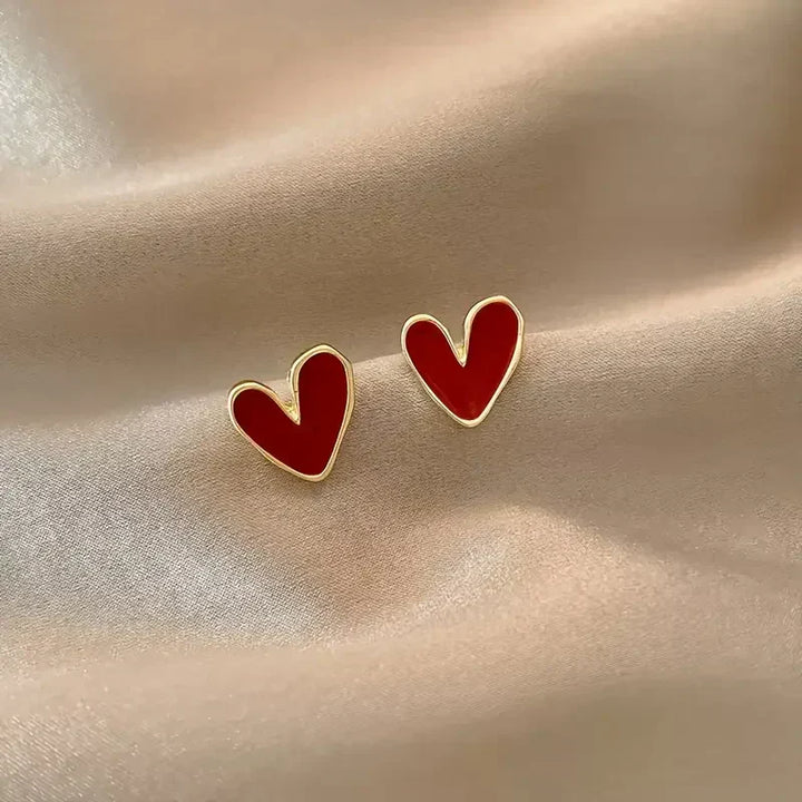 Antique Red Heart Gold Earrings | Gold by Harrison & James - earrings product image 1