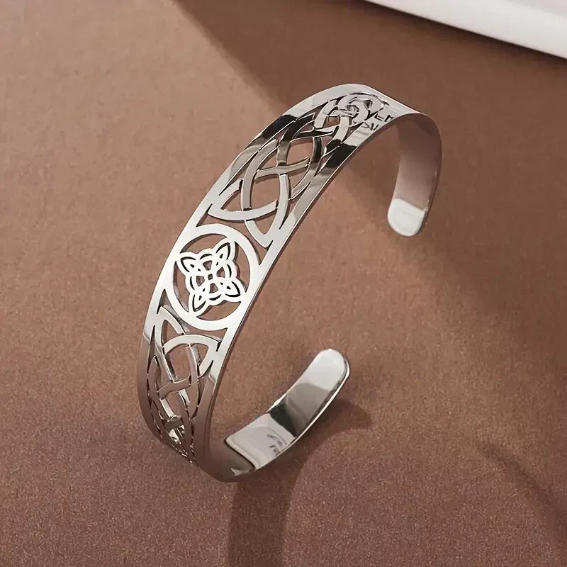 Exquisite Open Silver Hollow Bracelet | White Gold by Harrison & James - bracelet product image 1