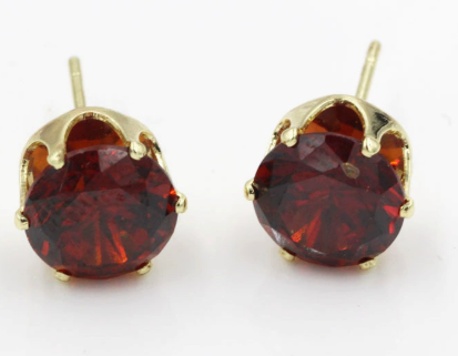 Ruby Round Stud Earrings by Harrison & James - earrings product image 1