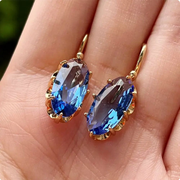 Golden Blue Bloom Earrings by Harrison & James - earrings product image 1