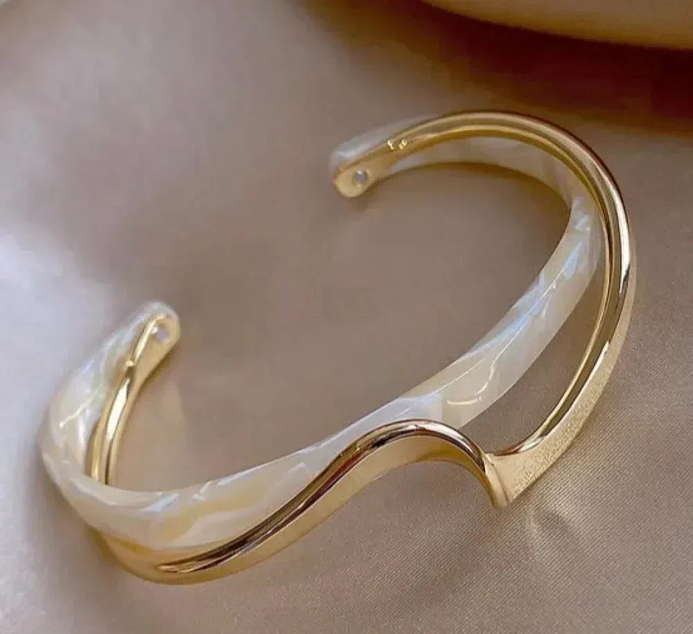 White opal elegant golden bracelet by Harrison & James - bracelet product image 1